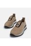Women's plus size beige chunky sole casual sneakers - 4