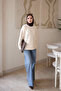 Cream Button Detailed Angora Knitwear Sweater - 4