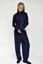 Viscose-blend barrel trousers