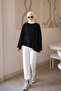 Black Asymmetrical Cut Tunic with Waist Tie - 2