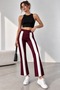 Women's Modal Fabric Contrast Stripe Detailed Straight-Leg Trousers Zg3535 - 3