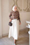 Dark Mink Striped Cold Yarn Knitwear Cardigan - 3