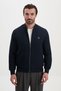 Striped Slim Fit Judge Collar Zippered Men's Coat Navy Blue - 39694.26K