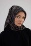 Sura Silk Scarf 53004 Black Khaki - 4