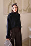 Black Crew Neck Stoned Angora Soft Knit Sweater - 4
