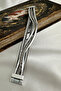 Silver Color Multi-Row Braided Bracelet with Shiny Stone Detail and Magnet (18cm) - 3