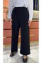 Plus Size Front Stitched Crepe Ankle Pants Black - 4