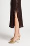 Nemesis Real Leather Women's Heeled Slippers with Gold Stones - 3