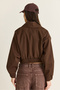 Women's Brown Lined Shawl Collar Belt Detailed Crop Oversize Trench Coat 2825 60286547 - 7