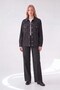 Stitched detail denim jacket and pants two-piece set - black - 3