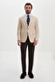Straight Slim Fit Wool Blend Men's Jacket Beige - 41509.26K - 3
