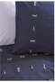 Rf Brode Embroidered -Gina Navy Blue- Double Duvet Cover Set (with 4 Pillowcases) - 2