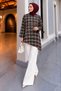 Plaid Asymmetrical Cut Tunic Tsd260298 Red