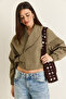 Women's Khaki Lined Shawl Collar Belt Detailed Crop Oversize Trench Coat 2825 60286547 - 3