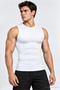 Basic Men's Compression Zero Sleeve Sleeveless Athlete Tank Top Body Fitting Sports Athlete Tank Top Flexible