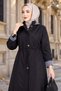 Hooded Trench Coat Black Hm2967 - 2