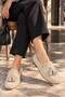 Gny Women's Beige Suede Look Tasseled Loafer Moccasin Shoes - 2