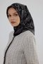 Twill Silk Scarf 53004 Black Beige - 5