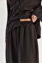 Women's Bitter Coffee Chinese Button Oversize Blouse Rubber Leg Baggy Trousers Set 1118 60286546 - 6