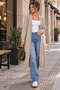 Women's Stand Collar Plain Knit Long Cardigan Cty-Abr-7640