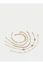Gold Multi Chain Stone Set Bracelet - Gold Color Butterfly Figured 4-Piece Chain Bracelet Set - Waterway and Thick Chain Adjustable Combination Women's Jewelry - 5