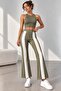 Women's Modal Fabric Contrast Stripe Detailed Straight-Leg Trousers Zg3535