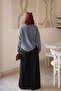 Smoked Crew Neck Stoned Angora Soft Knit Sweater - 5