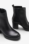 Tlose Women's Genuine Leather Heeled Boots - Black - 3