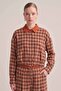 Plaid Shirt and Wide-Legged Double Suit in Orange - 2