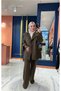 Design lace detailed suit khaki - 2