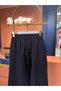 Plus Size Front Stitched Wide Leg Pants Black - 2