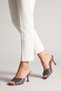 Nemesis Real Leather Women's Heeled Slippers with Nickel Stones - 2