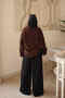 Brown Crew Neck Stoned Angora Soft Knit Sweater - 5