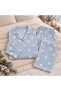 Women's Winter Long Sleeve Shirt Collar Buttoned Pajama Set - 3
