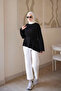 Black Asymmetrical Cut Tunic with Waist Tie - 3