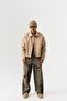 Athlete Suede Men's Jacket with Embroidered Back Detail and Snap Closure - 4