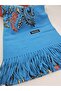 Embroidered Cashmere Wool Shoulder Shawl 70 X 200 cm Floral Ethnic Pattern Thick Tassel Shawl - 2