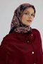 Sura Silk Scarf 53006 Navy Blue Burgundy - 2