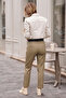 Mink Pocketed Belted Elastic Waist Straight Leg Casual Lycra Woven Trousers 100 60 - 7