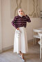 Plum Striped Cold Yarn Knitwear Cardigan - 3