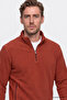 Men's Light Brown Warm Standard Fit Regular Cut Bato Collar Double Fleto Pocket Sweatshirt Fleece - 4