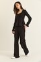 Women's Black Textured Square Neck Flounce Blouse Palazzo Trousers Set 607 60286545 - 4