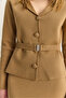 Women's Belt Detailed Buttoned Knitwear Jacket Skirt Set 20251123 - 5