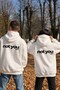 Unisex Oversize Hoodie Not You Again Printed White – Hooded, Kangaroo Pocket, 3 Thread Ribs - 3