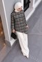 Plaid Asymmetrical Cut Tunic Tsd260298 Milky Brown - 4
