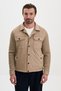Slim Fit Shirt Collar Knitwear Suede Snap Fastener Men's Coat Beige - 39680.26K