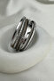 Silver Color Multi-Row Braided Bracelet with Shiny Stone Detail and Magnet (18cm)