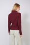 Fishmen's Collar Zippered Knitwear Cardigan Burgundy - 4