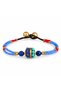 Blue Red Beaded Gold Detailed Ethnic Design Drawstring Women's Bracelet - 2