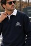 Boxy Fit Shirt Collar Sportsman Men's Sweatshirt - 4